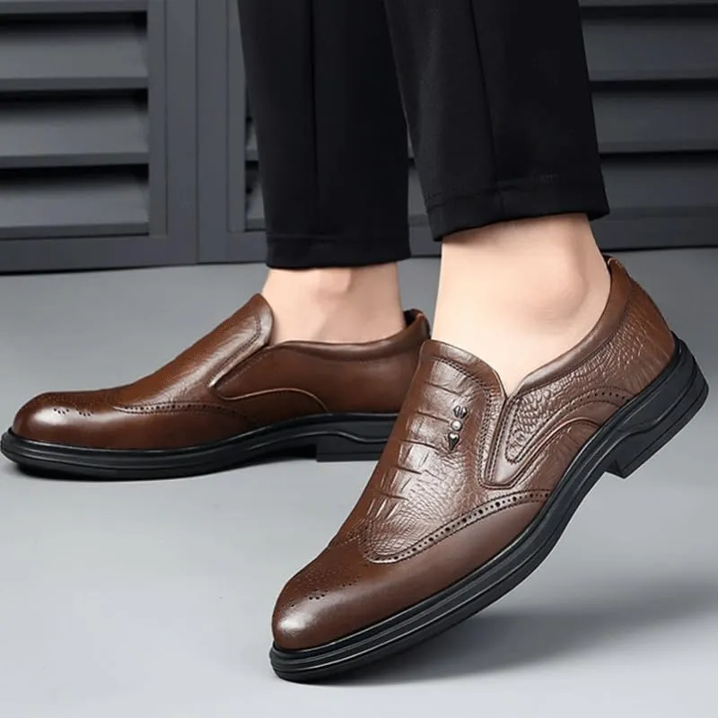 Men's Platform Wingtip Brogue Oxfords Business Walking Work Sneakers Comfortable Lightweight Orthopedic Shoes