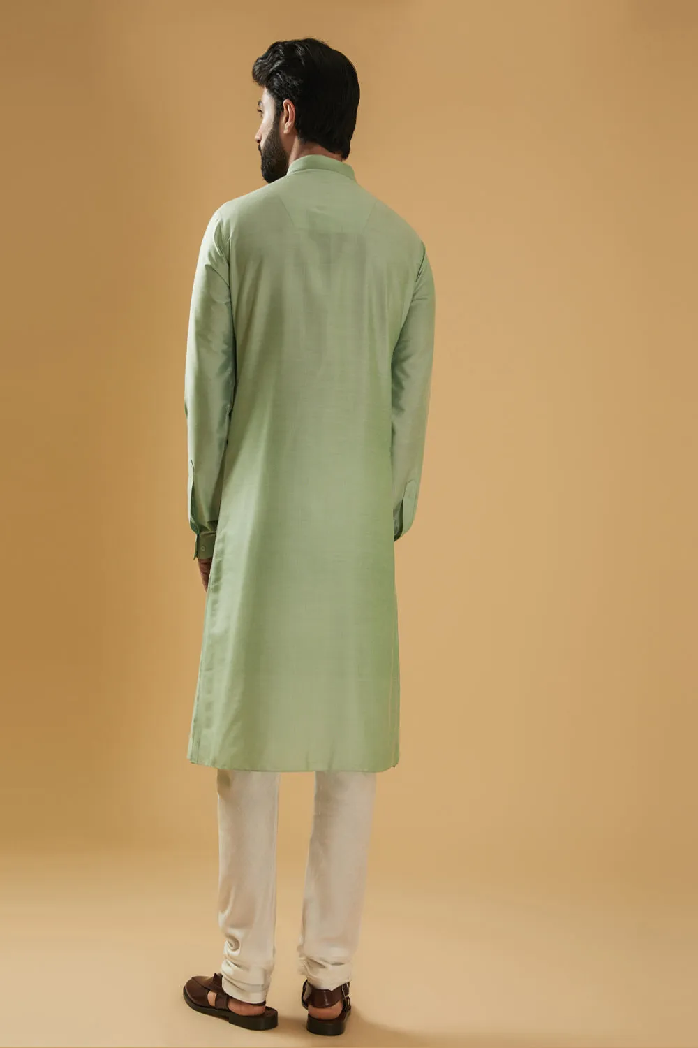 Mint Green Silk Kurta