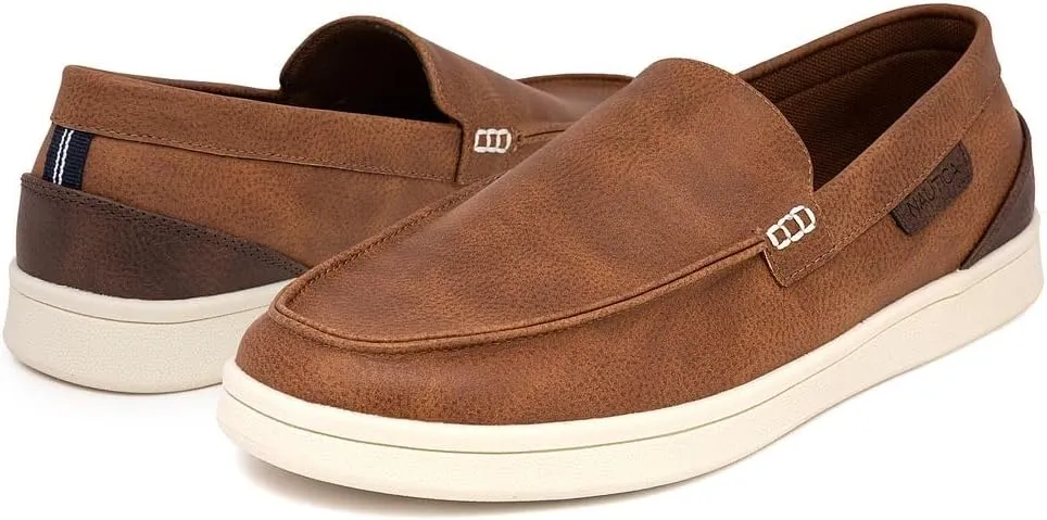 Nautica Men's Slip-On Loafers Casual Moc Toe Sneakers Boat Shoes Slipper for Men ??Lightweight & Comfortable - Derwin
