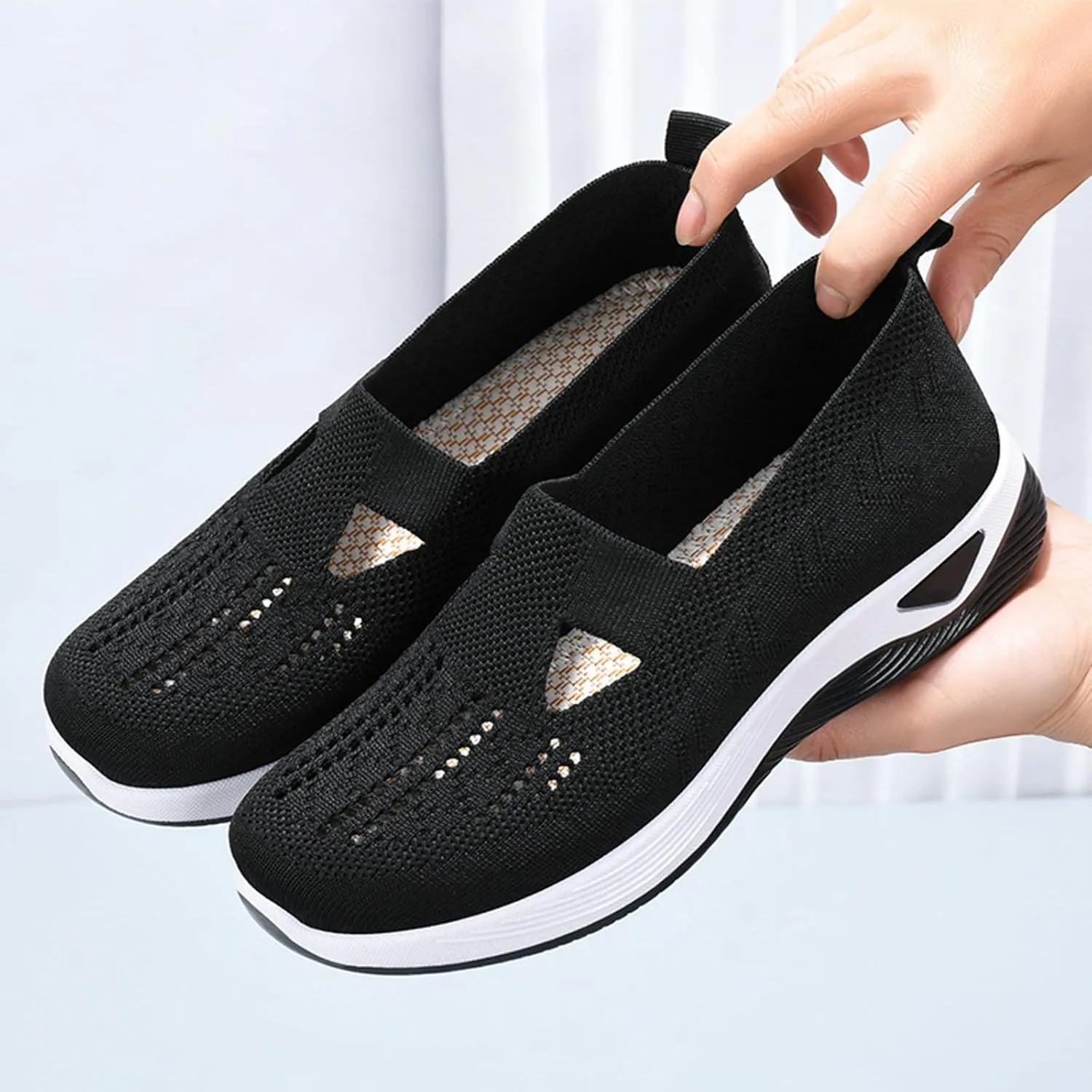 Orthopedic Walking Shoes for Swollen Feet Women Slip On Sneakers with Arch Support Comfortable Casual Loafers Plantar Fasciitis Foot Pain Relief