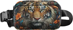 Painting Tiger Face Fanny Pack Waist Pack Water Resistant Extendable Buckle Strap Crossbody Purse Travel Pouch for Running Hiking Training 85.31.6 inches