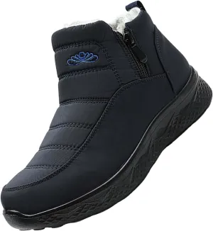 Plush Lined Winter Boots for Women Non Slip Ankle Boots for Women Low Heel Snow Boots Hiking Boots