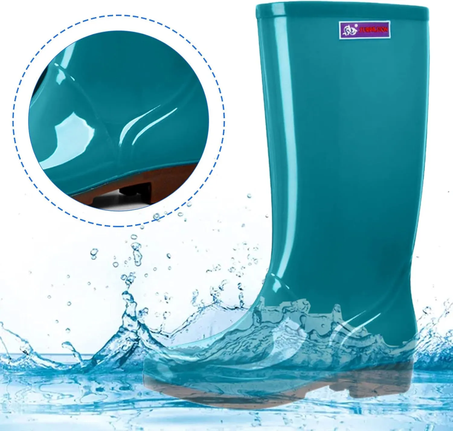 Rain Boots Women,Women's Mid Calf Rain Boots Solid Color Waterproof Boots Outdoor Garden Shoes Comfortable Work Boots