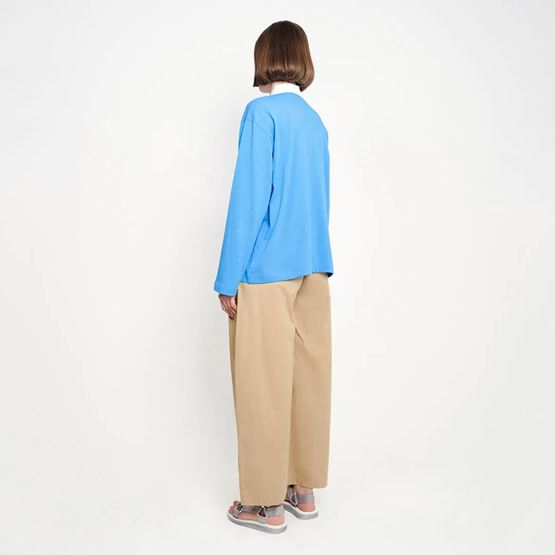 RIBBON TOWEL POLO SHIRT - BLUE / WHITE