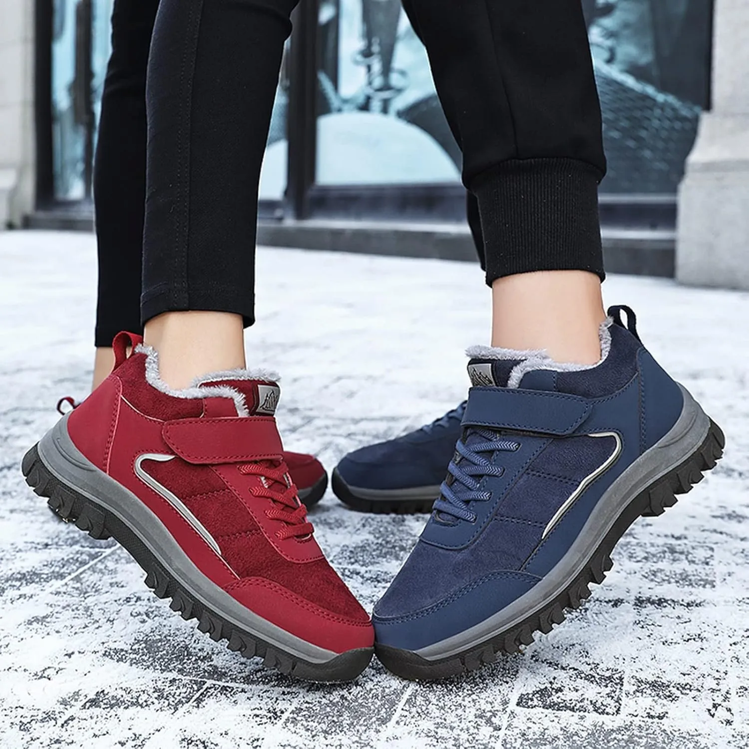 SBGMoSJ Winter Waterproof Boots for Woman Womens Boots Winter Slip on Winter Boots Womens Heel Womens Tennis Shoes for Snow Walking Botas Contra El Agua Para Mujer Con Tela Adentro