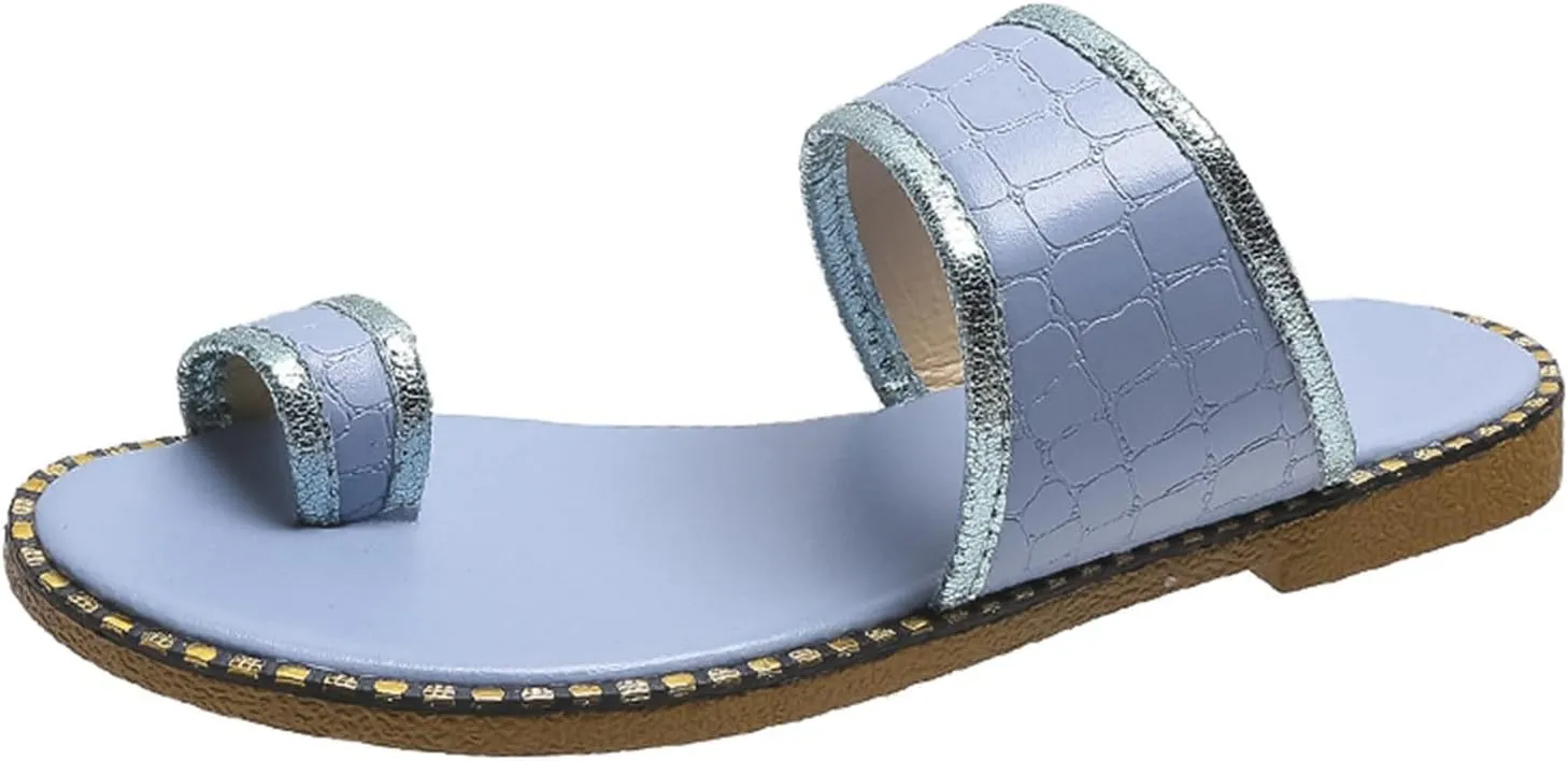 Slippers for Women Travel Slip on Flat Sandals Bohemia Slide Flip Flop Sandals Casual Summer Beach Slippers