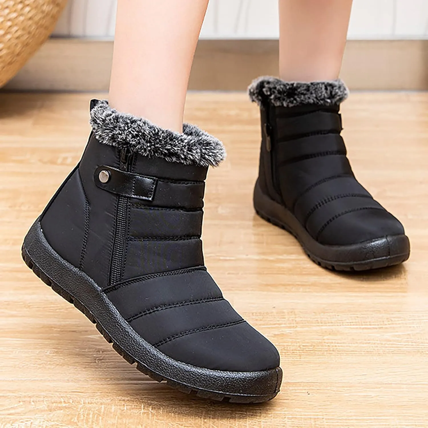Snow Boots for Women Cute Calf High Winter Snow Boots Womens Ankle Boots Warm Fuzzy Winter Boots for Women Womens Rubber Ankle Boots Waterproof Women's Tall Winter Boots