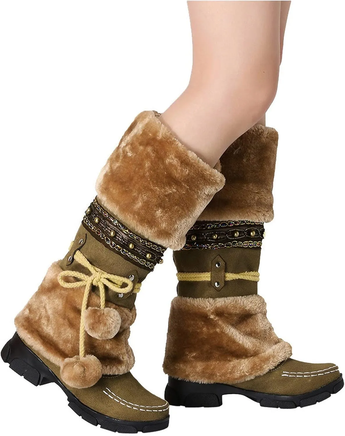 Snow Boots for Women Waterproof Womens Snow Boots Ankle Fur Boots for Women Winter Black Womens Hiking Boots Waterproof Botas De Trabajo Para El Frio Extremo Y Agua De Mujer