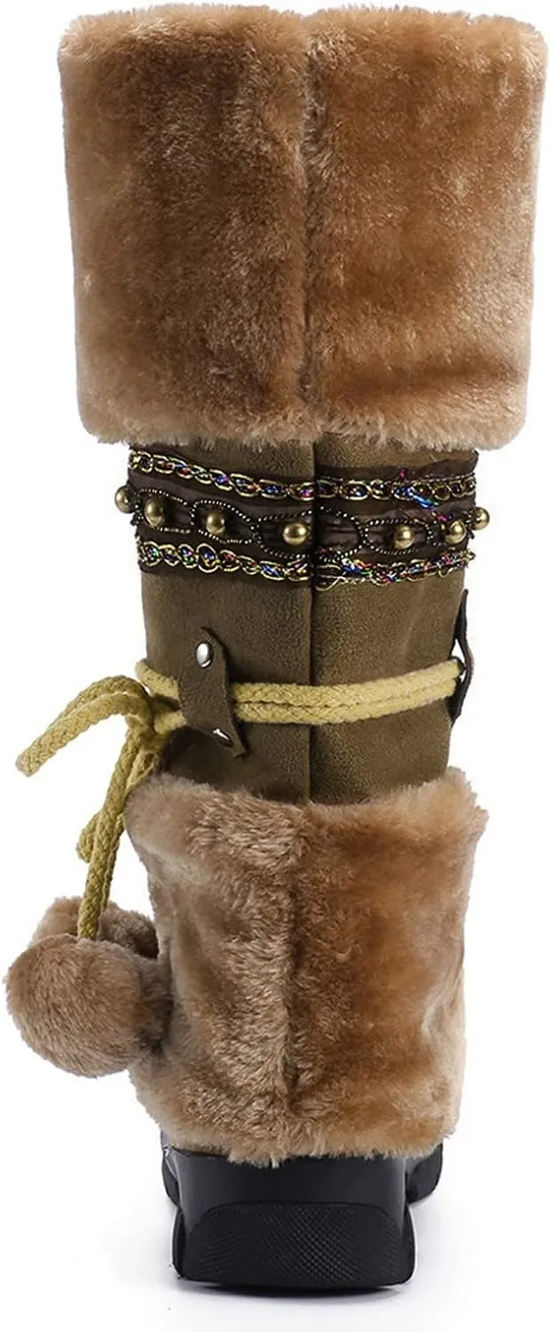 Snow Boots for Women Waterproof Womens Snow Boots Ankle Fur Boots for Women Winter Black Womens Hiking Boots Waterproof Botas De Trabajo Para El Frio Extremo Y Agua De Mujer