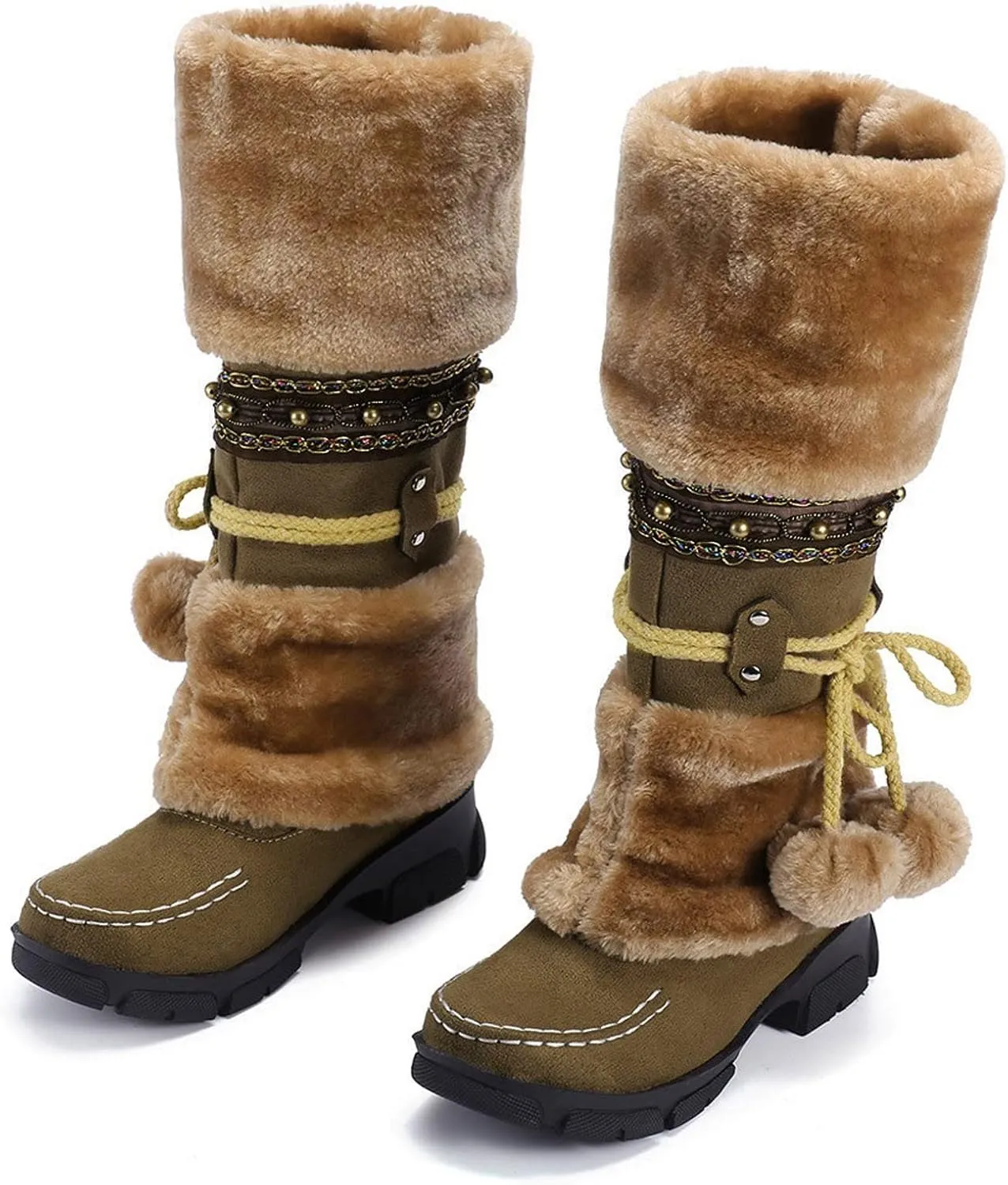 Snow Boots for Women Waterproof Womens Snow Boots Ankle Fur Boots for Women Winter Black Womens Hiking Boots Waterproof Botas De Trabajo Para El Frio Extremo Y Agua De Mujer