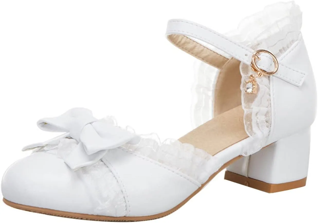 Summer Toddler Girls Dress Bow Tie Shoes Pumps Low Heels Flower Party Wedding High School Prom Toddler Sandals