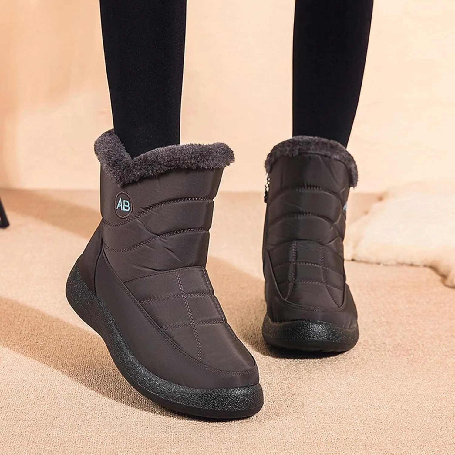 Tall Snow Boots for Women 2023 Womens Waterproof Snow Boots with Zipper Extra Wide Calf Womens Snow Boots Waterproof Boots for Women Wide Width Womens Winter Sneaker Boot