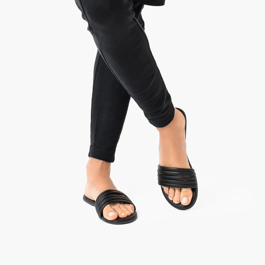 Tkees Serena flip-flops from brazilian leather in Black