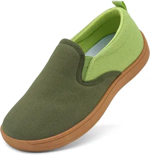 Toddler Kids Wide Barefoot Shoes Girls Boys Minimalist Slip On Canvas Sneakers Lightweight Casual Walking Shoes Fit Naturally Zero-Drop Sole