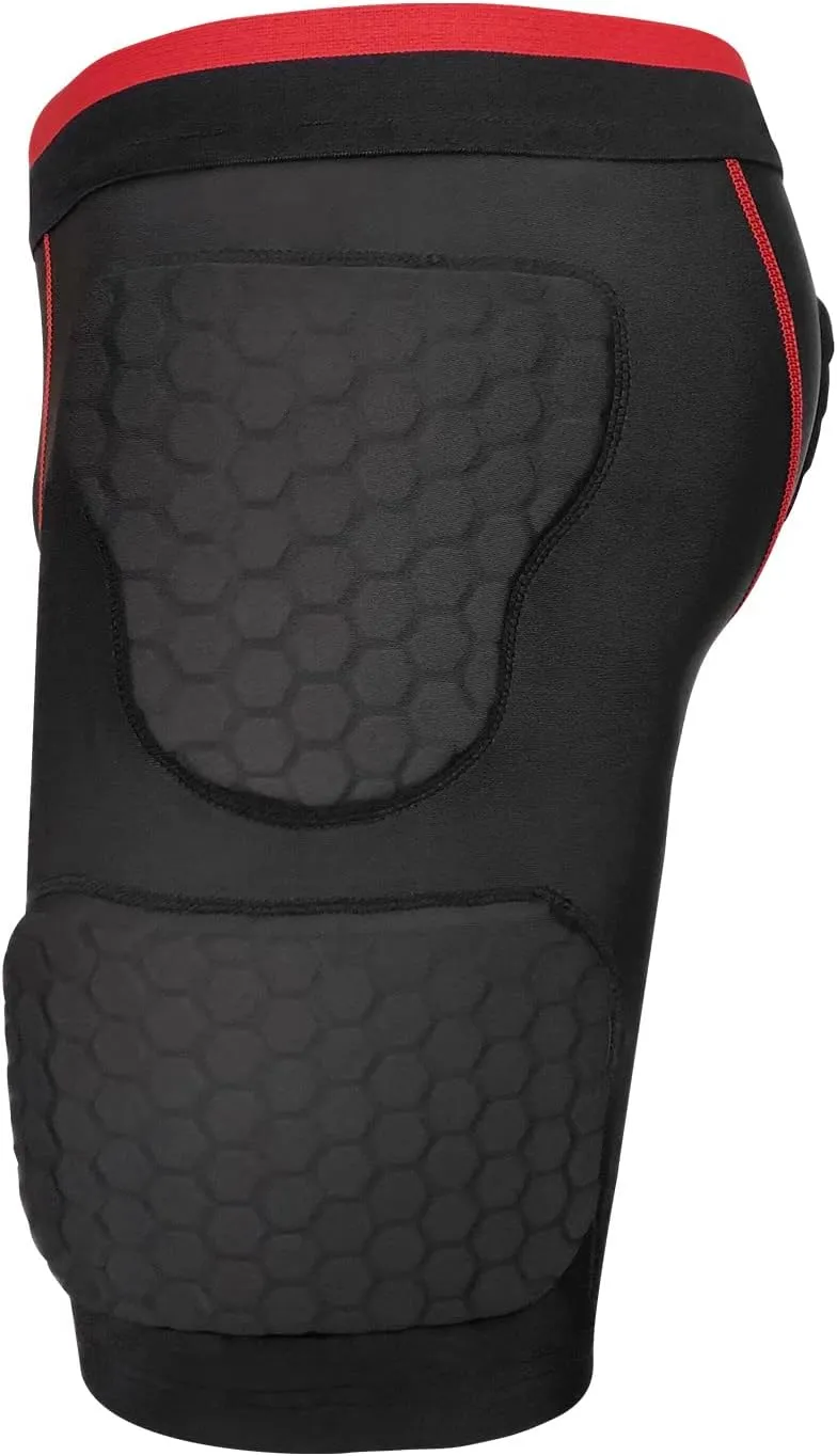 Topeter Mens Padded Shorts Skate Compression Short Basketball Hip Protective Underwear
