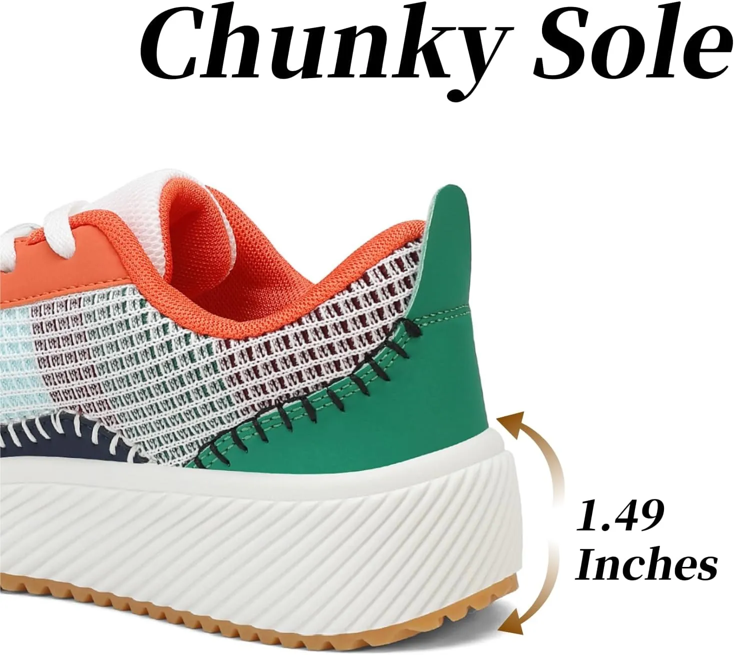VZQ Women's Platform Sneakers Comfortable Lightweight Casual Chunky Fashion Sneaker with Breathable Uppers Walking Shoes