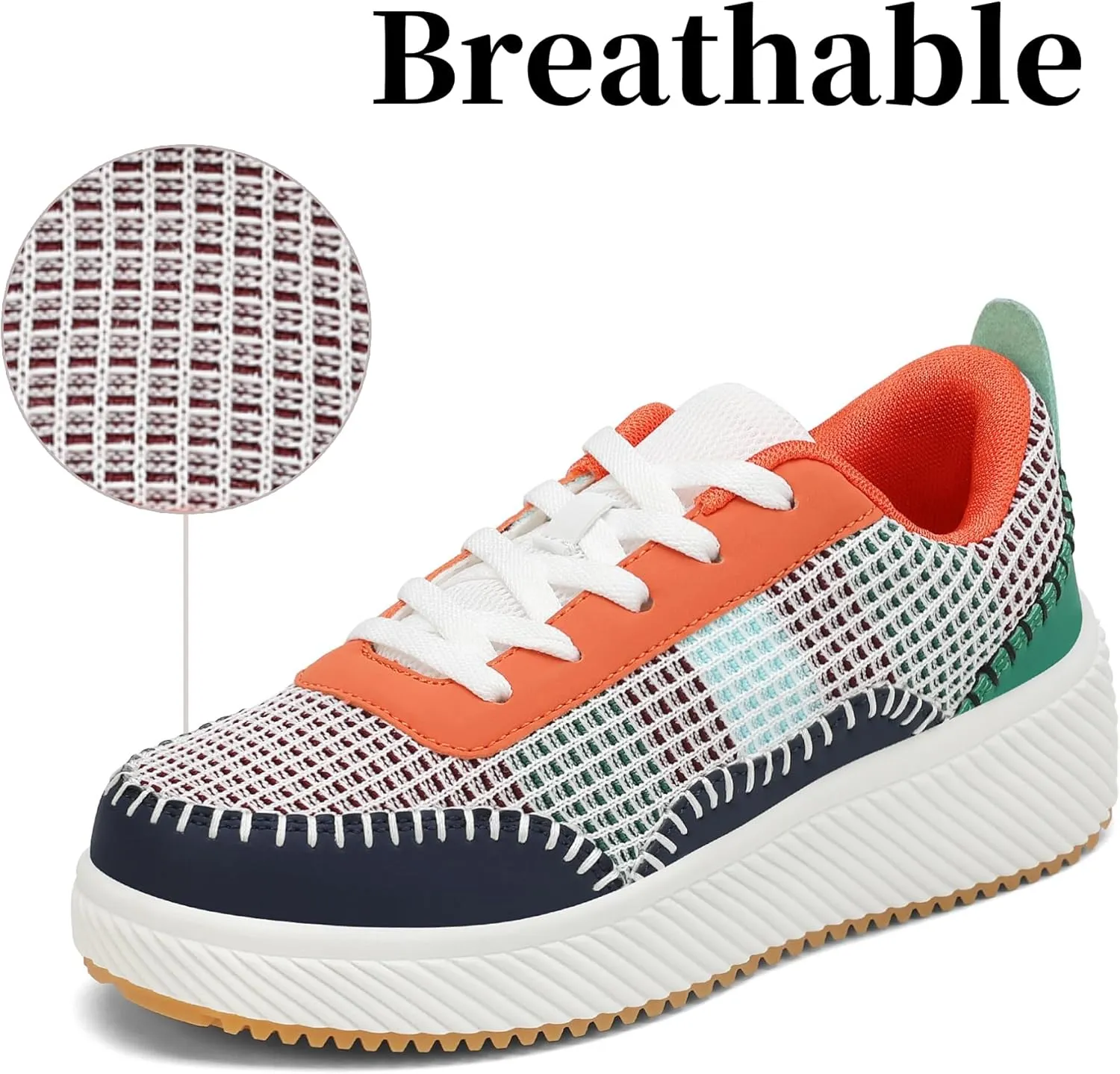 VZQ Women's Platform Sneakers Comfortable Lightweight Casual Chunky Fashion Sneaker with Breathable Uppers Walking Shoes