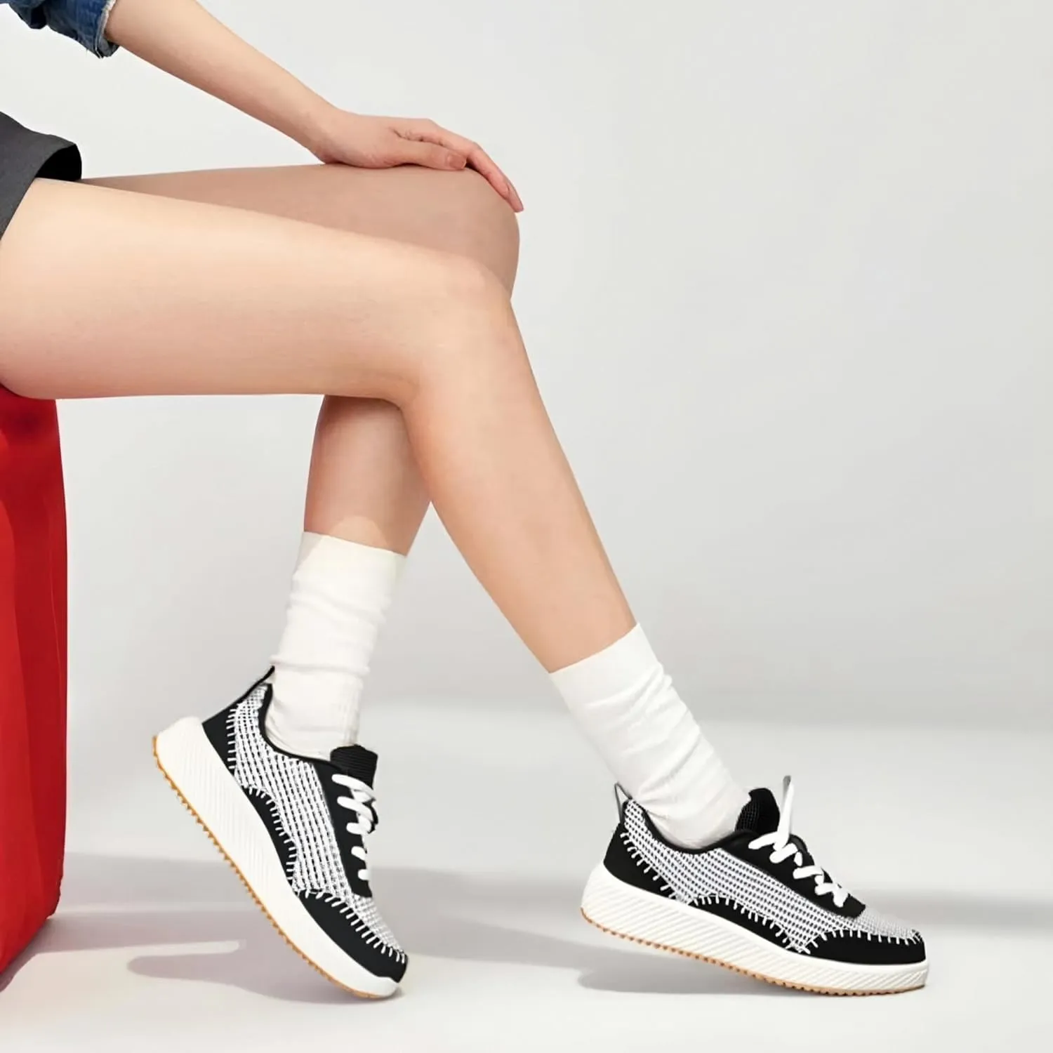 VZQ Women's Platform Sneakers Comfortable Lightweight Casual Chunky Fashion Sneaker with Breathable Uppers Walking Shoes