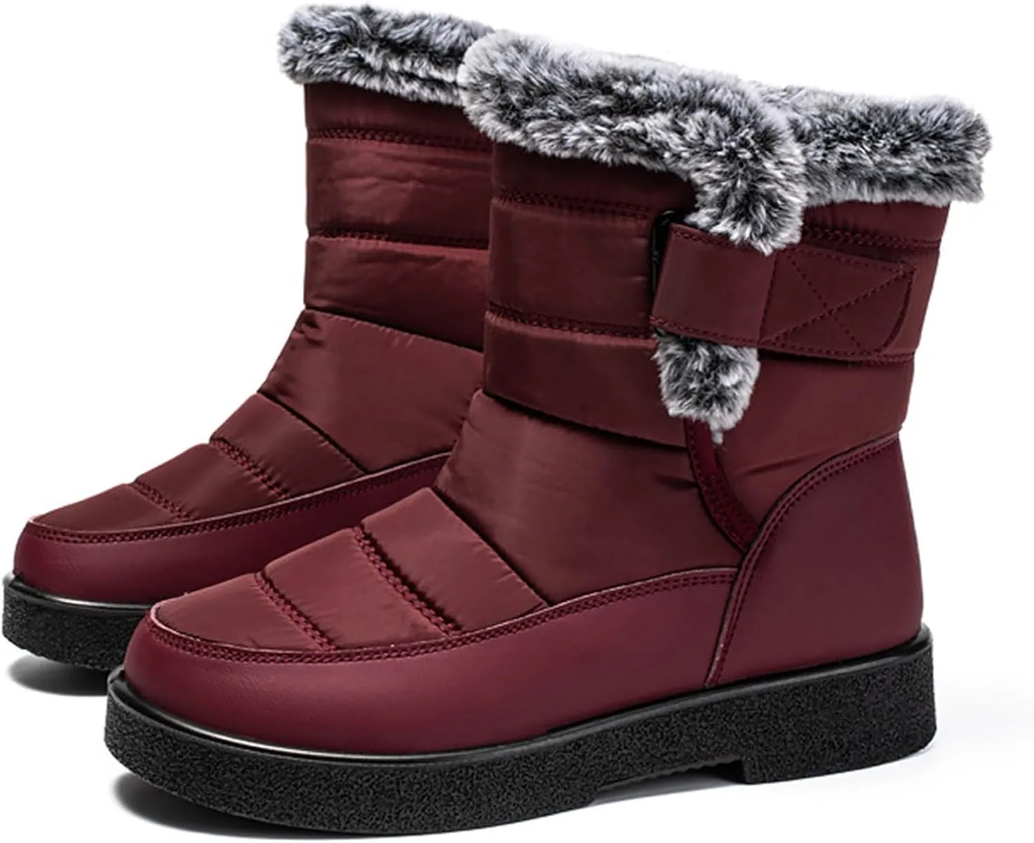 Winter Boots for Women Snow Boots for Women Ladies Fashion Winter Plush Insulation Solid Color Thick Heels Snow Boots