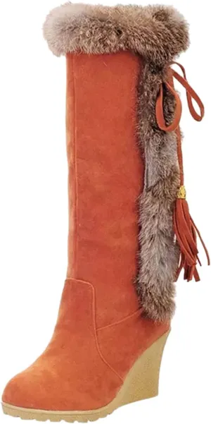Winter Boots for Women Wide Width Brown Winter Boots Waterproof Women Wide Platform Women Winter Snow Boots Padded Womens Warm Fur Lined Winter Snow Boots Waterproof Boots for Women Winter Hiking