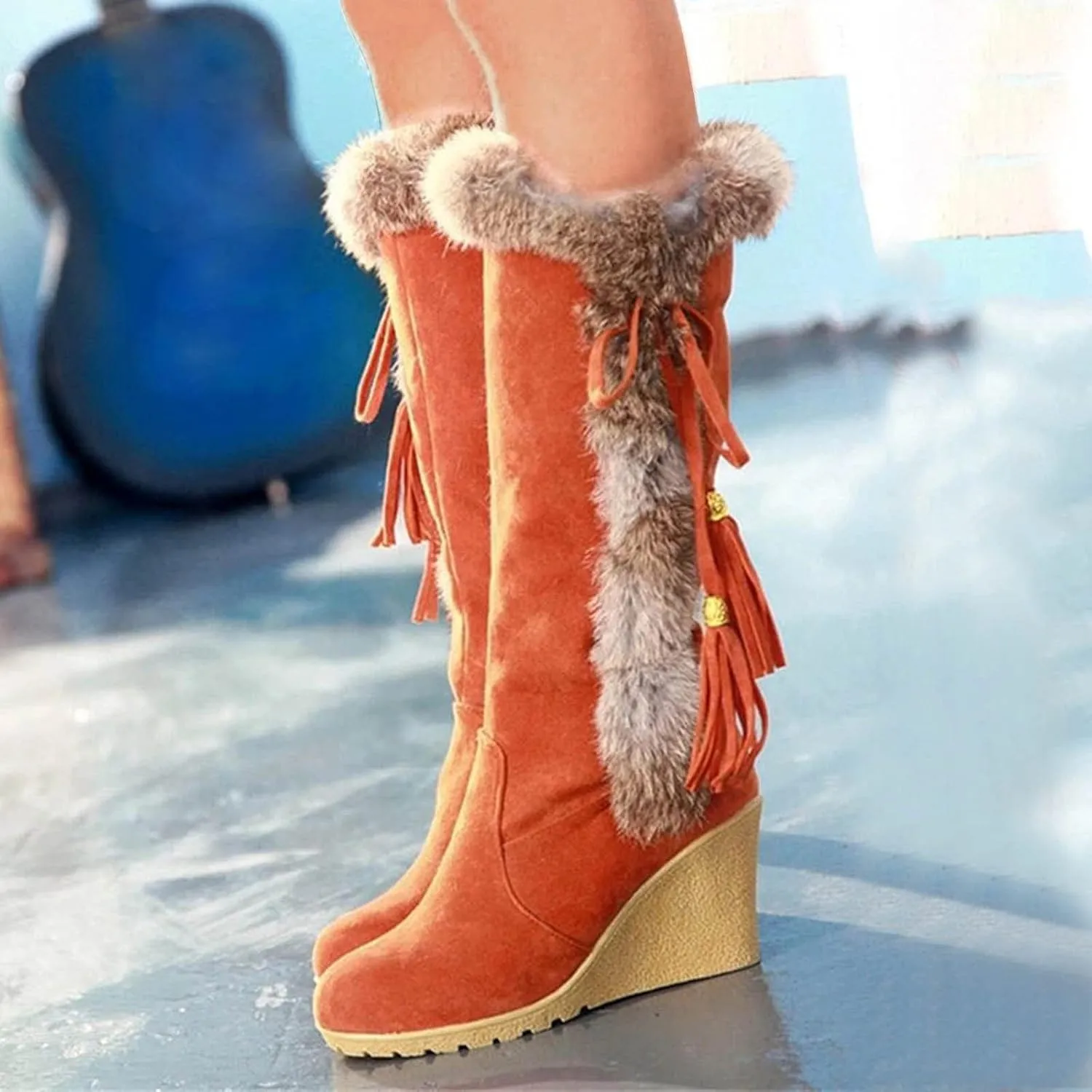 Winter Boots for Women Wide Width Brown Winter Boots Waterproof Women Wide Platform Women Winter Snow Boots Padded Womens Warm Fur Lined Winter Snow Boots Waterproof Boots for Women Winter Hiking