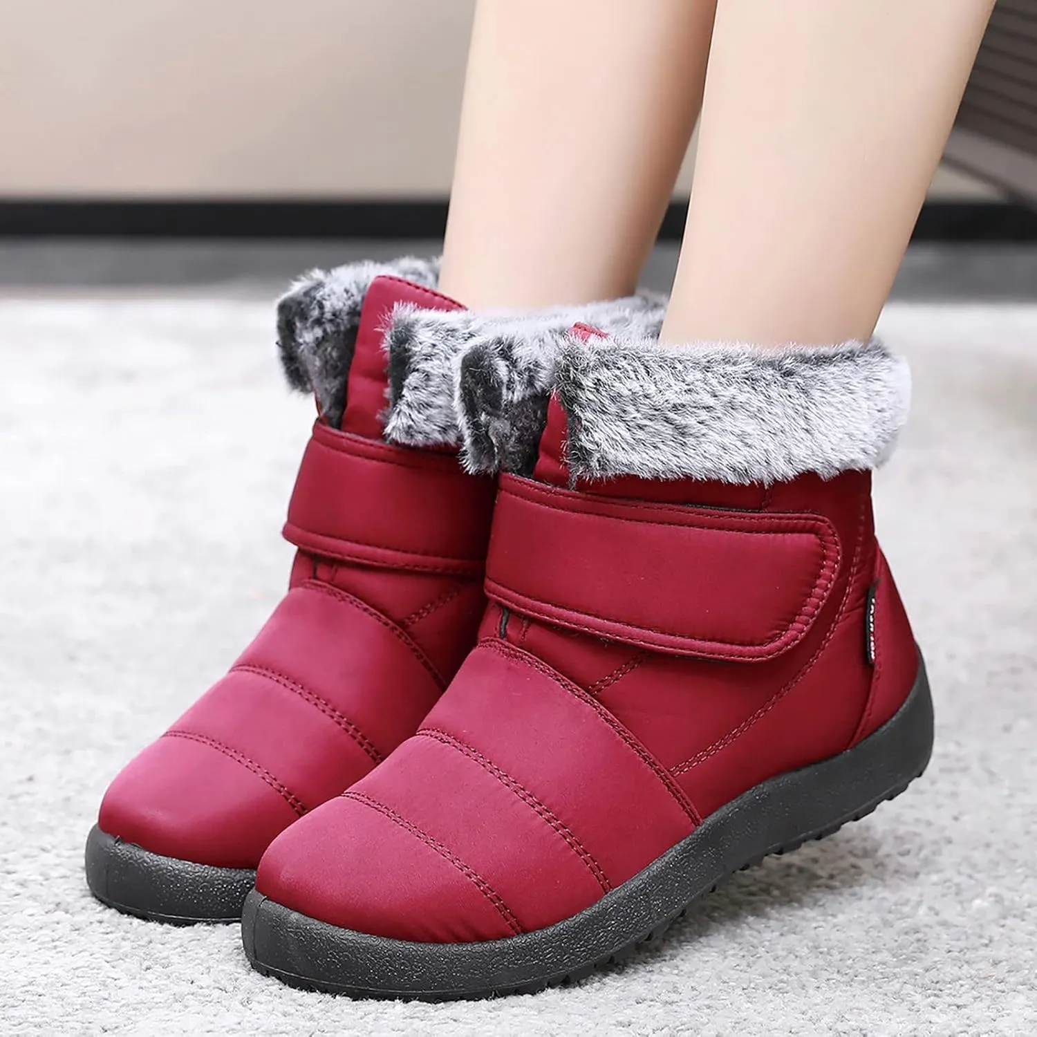 Winter Boots for Women Wide Width Light Weight Women's Winter Snow Boots Waterproof Snow Boots for Women Wide Feet Wide Snow Boots for Women with Zipper Botas Para El FrO De Dama