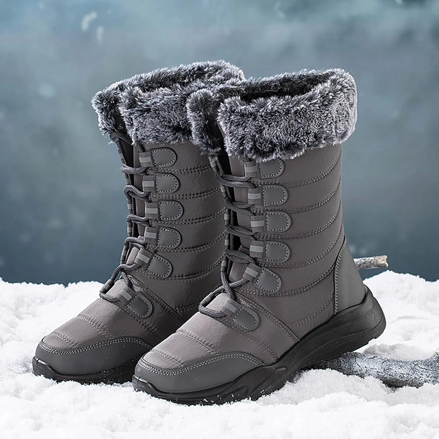 Winter Snow Boots for Women Zipper Orthopedic Snow Boots for Women Size 7 Waterproof Snow Boots Womens 11w Winter Women Boots Slip on Botas Invierno Para Mujer