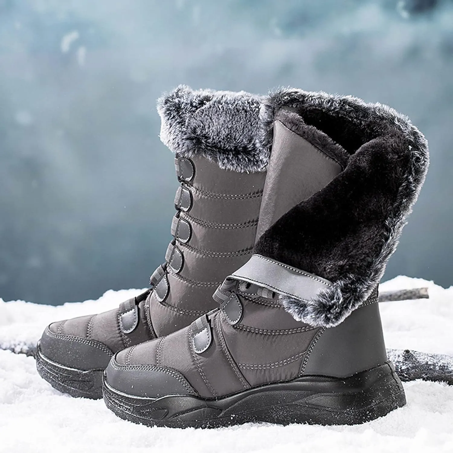 Winter Snow Boots for Women Zipper Orthopedic Snow Boots for Women Size 7 Waterproof Snow Boots Womens 11w Winter Women Boots Slip on Botas Invierno Para Mujer