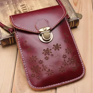 Women Vintage Flower Pattern Mini Crossbody Bag