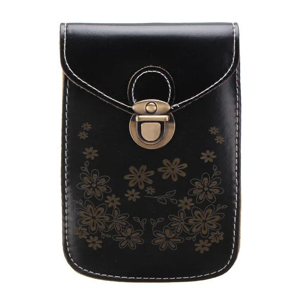 Women Vintage Flower Pattern Mini Crossbody Bag