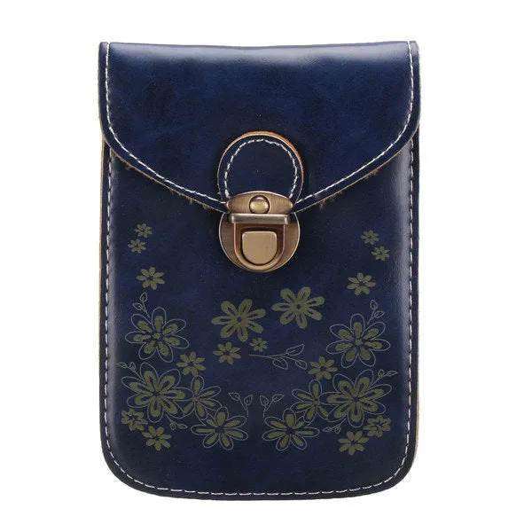 Women Vintage Flower Pattern Mini Crossbody Bag