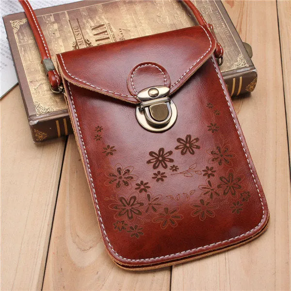 Women Vintage Flower Pattern Mini Crossbody Bag