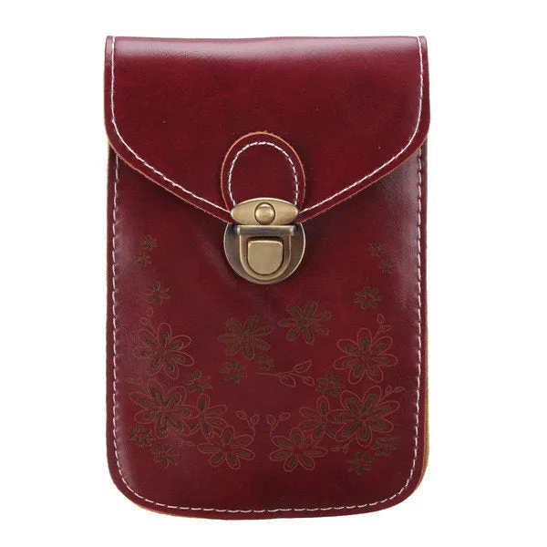 Women Vintage Flower Pattern Mini Crossbody Bag