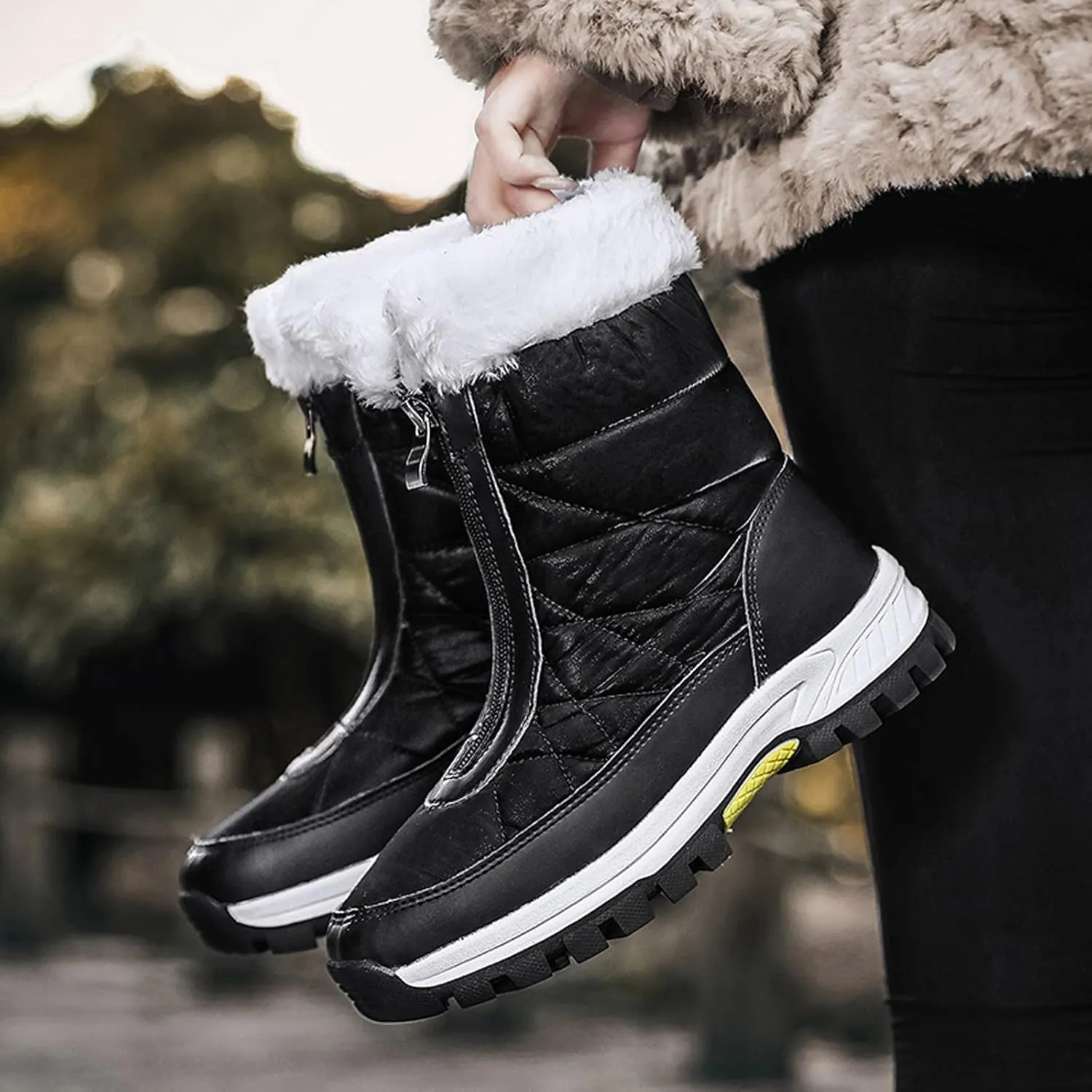 Women's Snow Boots Size 9 Wide Winter Long Boots for Women Waterproof Snow Boots Winter Women Women's Winter Booties Slippers Womens Winter Hiking Boots Waterproof