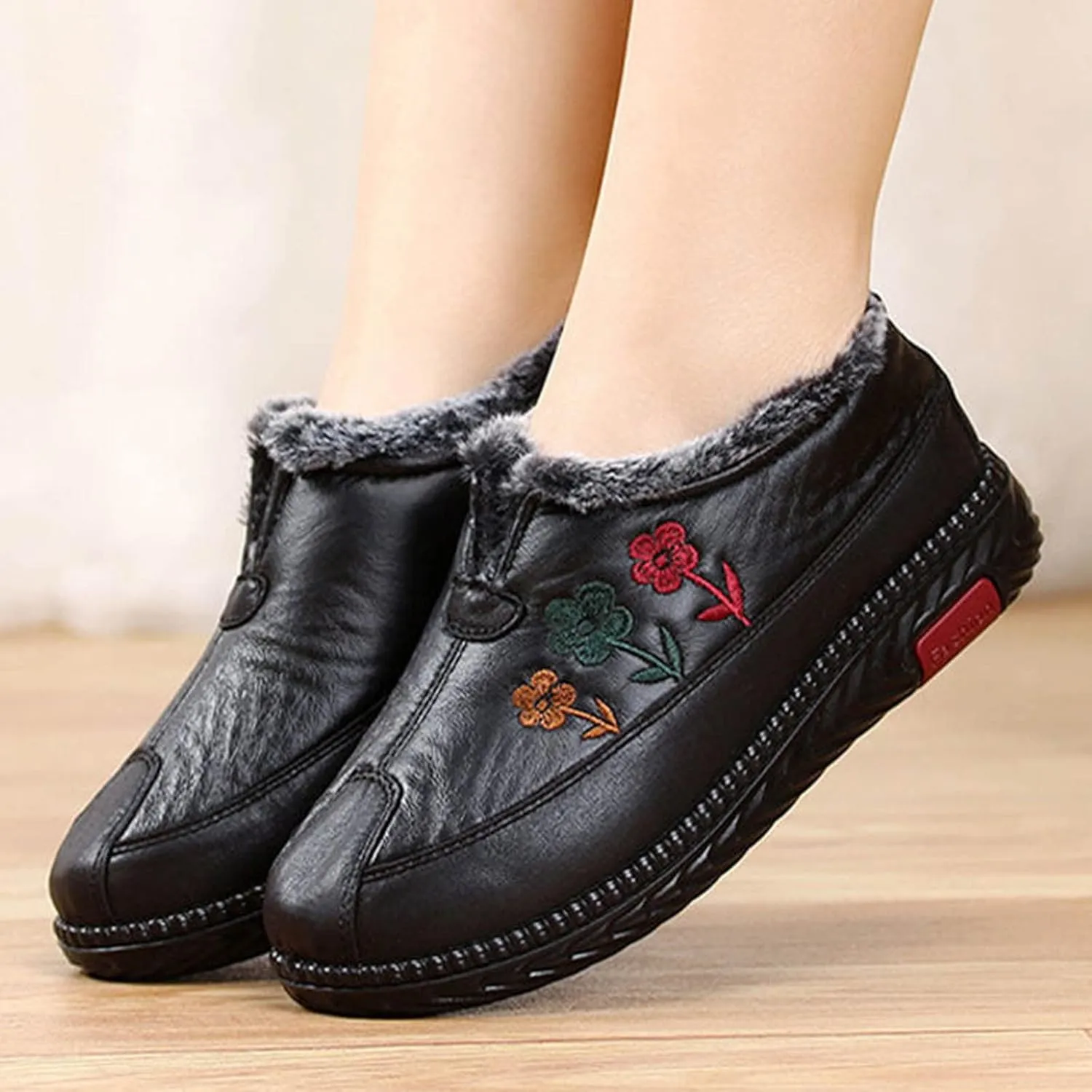 Women's Snow Boots Womens Winter Snow Boots Warm Fur Lined Anti-Slip Ankle Woman Winter Boots Waterproof Winter Women Boots Ankle Botas De Invierno Para Mujer Pie Ancho