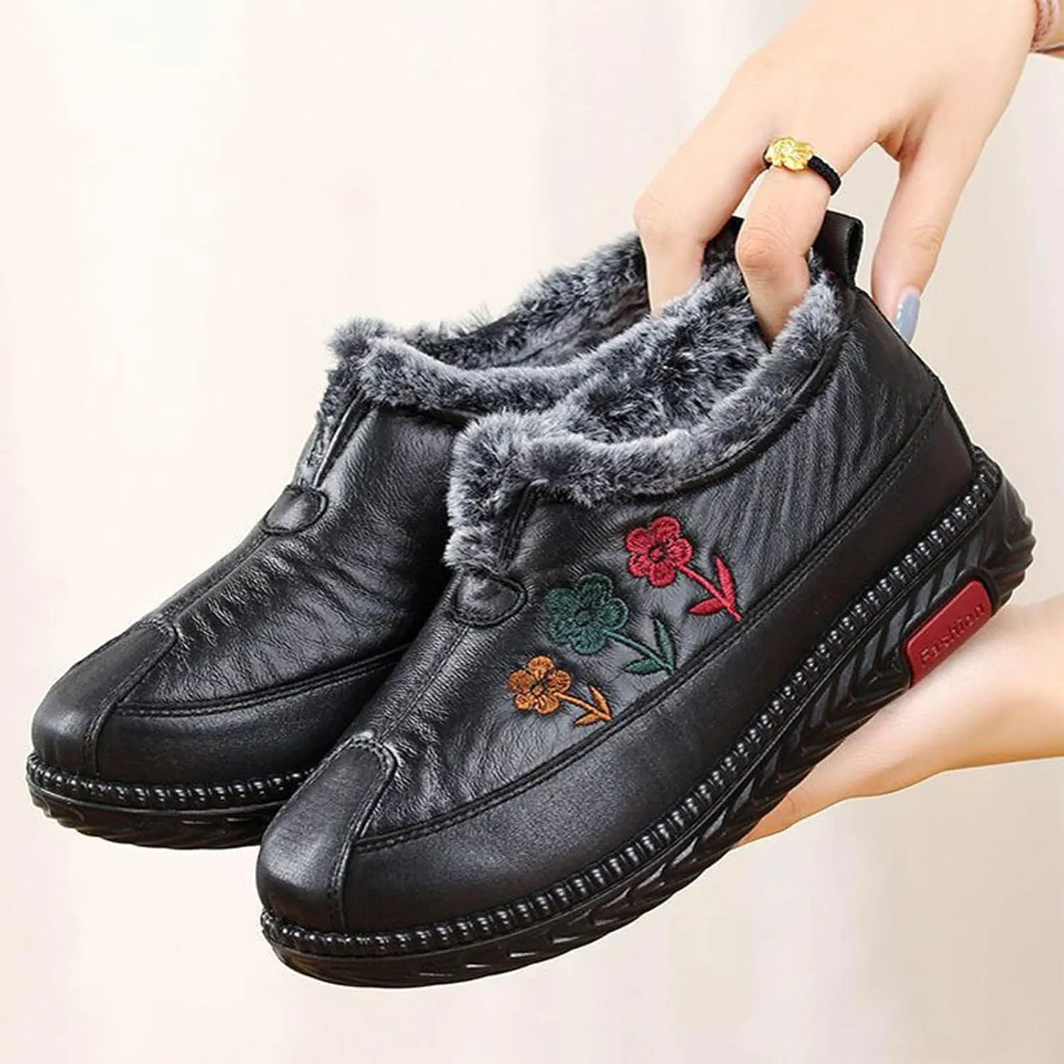 Women's Snow Boots Womens Winter Snow Boots Warm Fur Lined Anti-Slip Ankle Woman Winter Boots Waterproof Winter Women Boots Ankle Botas De Invierno Para Mujer Pie Ancho