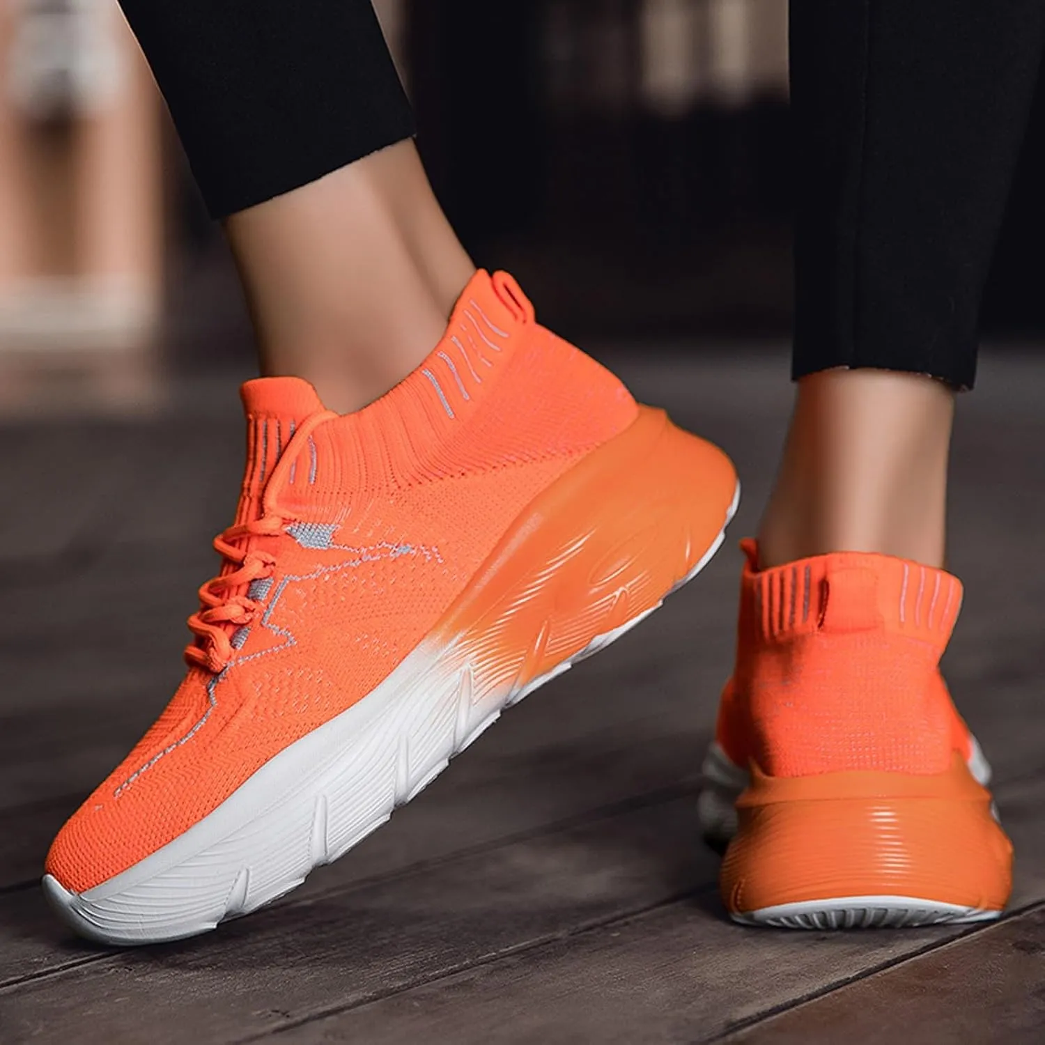 Women's Spring and Summer Fashion Solid Color Mesh Lace Up Sneakers Casual Comfortable Easy Walking Shoes Women