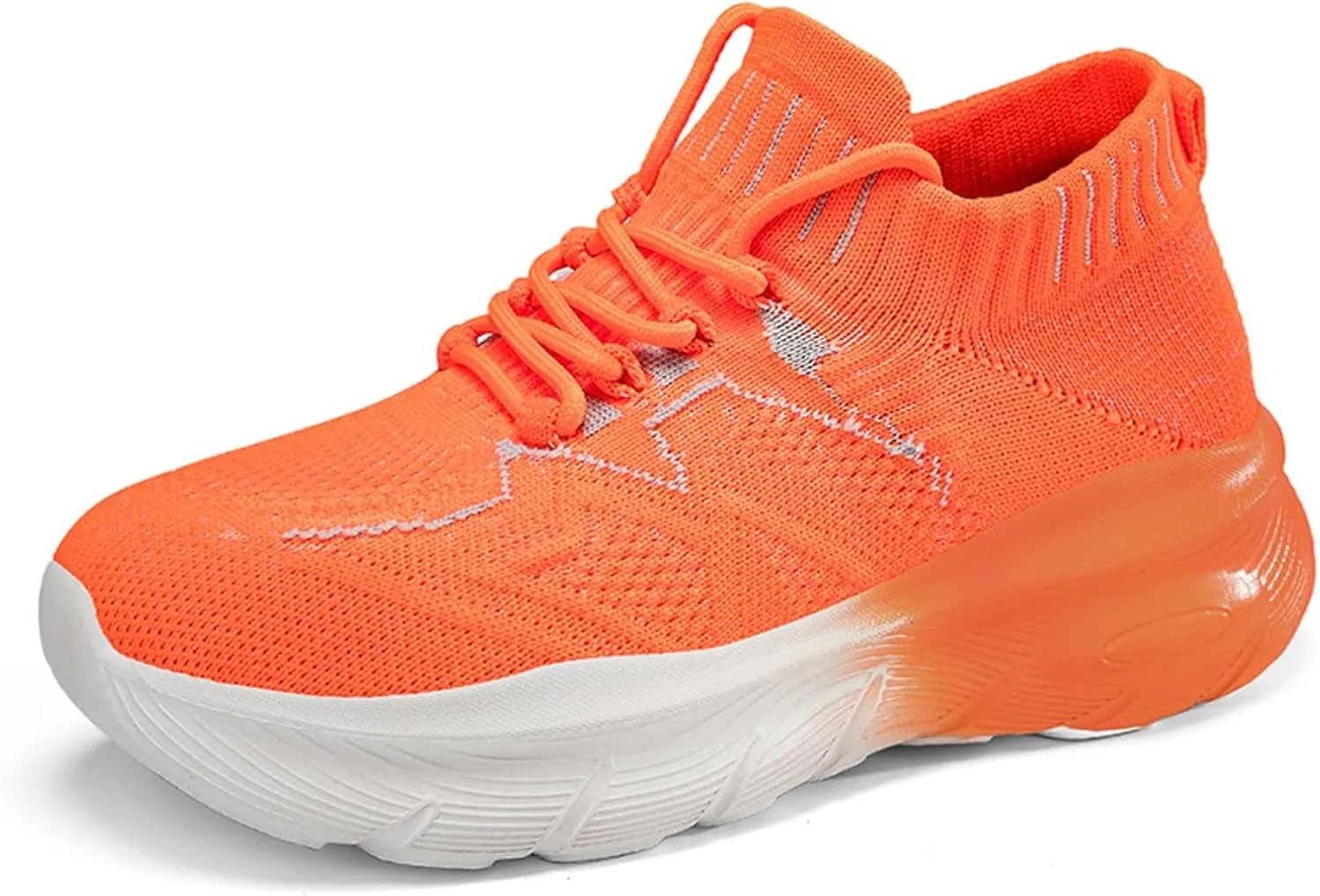 Women's Spring and Summer Fashion Solid Color Mesh Lace Up Sneakers Casual Comfortable Easy Walking Shoes Women