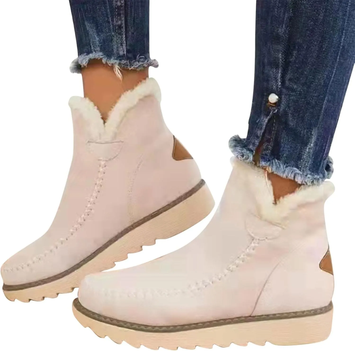 Womens Winter Snow Boots Ankle Women's Wide Width Waterproof Slip on Ankle Boots for Swollen Feet Women Winter Snow Boots Platform Winter Womens Boots Ankle Botas Invierno Mujer Nieve