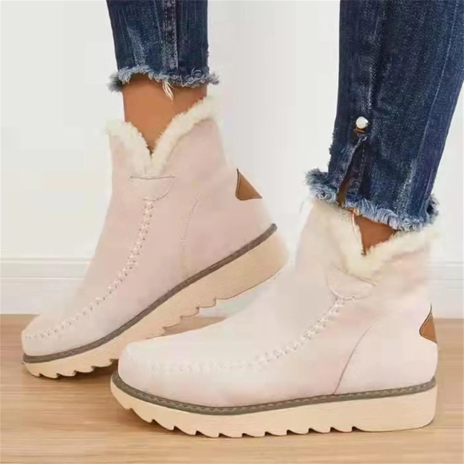 Womens Winter Snow Boots Ankle Women's Wide Width Waterproof Slip on Ankle Boots for Swollen Feet Women Winter Snow Boots Platform Winter Womens Boots Ankle Botas Invierno Mujer Nieve