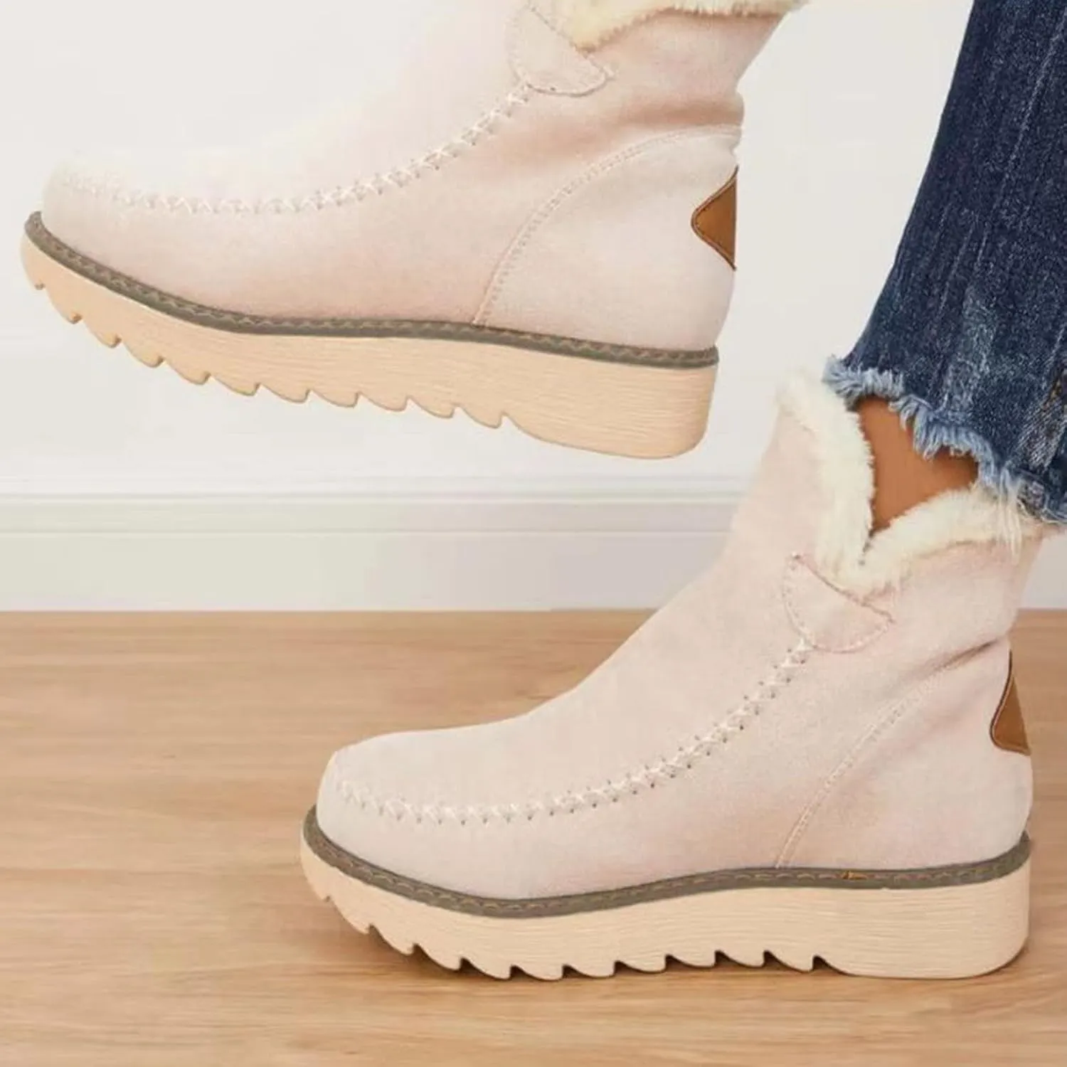 Womens Winter Snow Boots Ankle Women's Wide Width Waterproof Slip on Ankle Boots for Swollen Feet Women Winter Snow Boots Platform Winter Womens Boots Ankle Botas Invierno Mujer Nieve