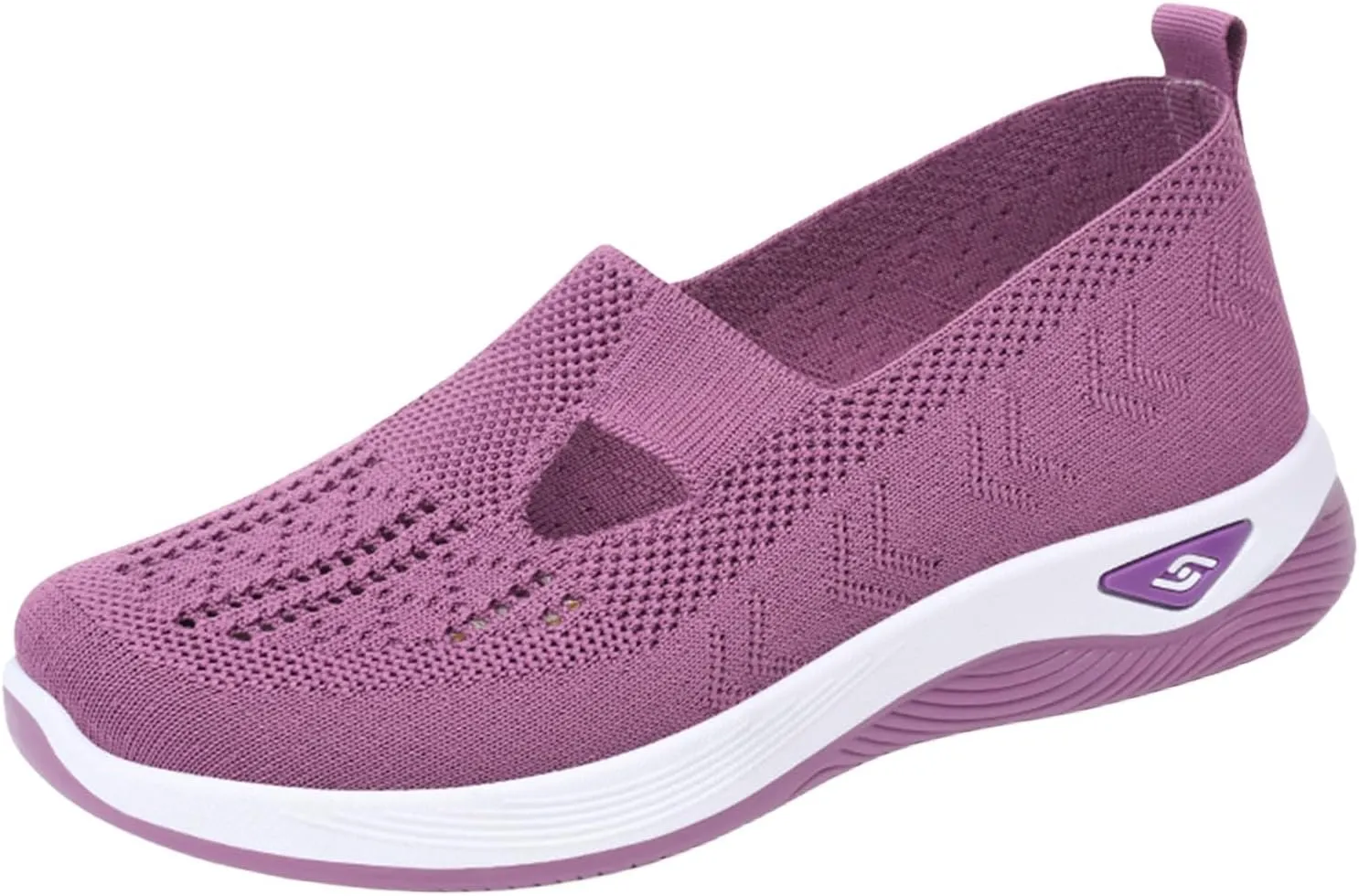 Women's Woven Orthopedic Breathable Soft Shoes Summer Casual Shoes Lightweight Mesh Ballet Nurse Slippers Diabetic Memory Foam Shoes Arch Support Slip in Walking Sneakers