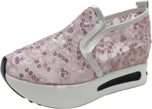 ZSpzx Women Casual Shoes Breathable Arch Support Non-Slip Sport Sneakers Wedge Heel Shoe Walking Footwear Summer Comfortable Ladies Dress Mesh Loafer Slides Indoor/Outdoor Daily Wear